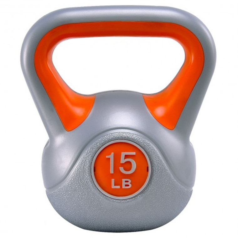 Kettlebell Exercise Fitness Body 5-45Lbs Weight Loss Strength Training Workout-15 Lbs SP35474
