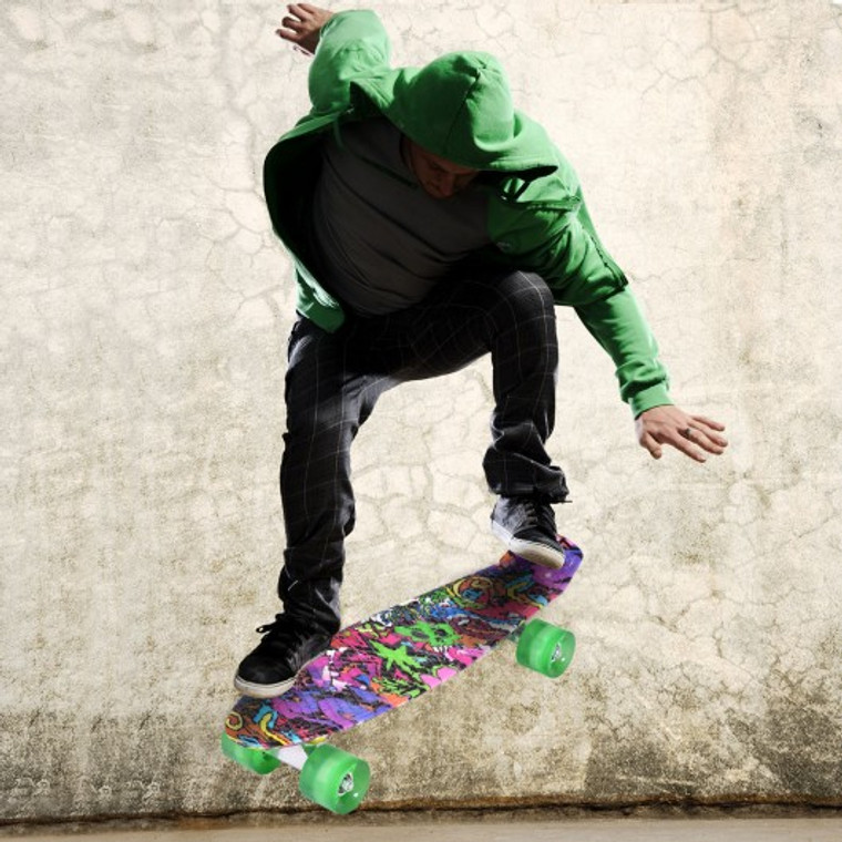 Beautiful Colorful Skateboard With Green Wheels SP35802