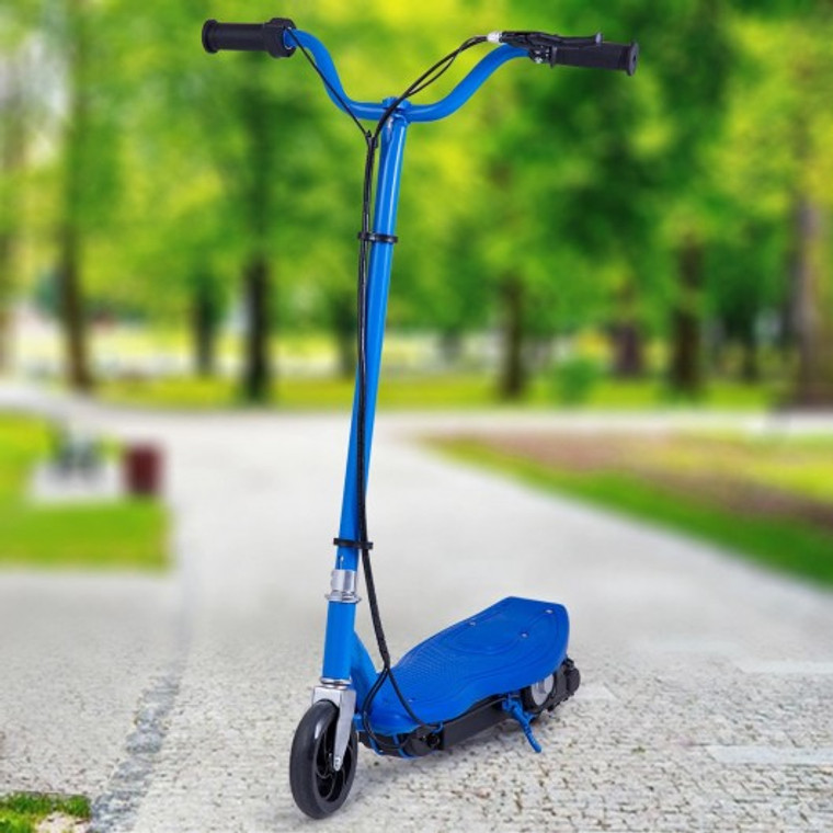Outdoor Rechargeable 24 Volt Motorized Electric Scooter-Blue SP35873BL
