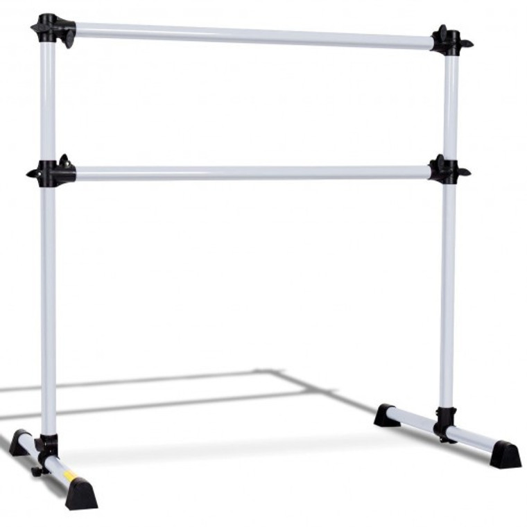 4' Height Adjustable Portable Double Freestanding Ballet Barre-Silver SP36169SL