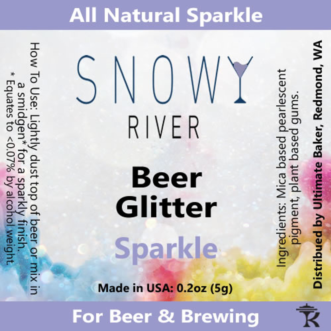 Snowy River Purple Wine Glitter (1x5.0g), beer glitter, wine