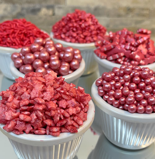 Ultimate Baker Red Sprinkles , sprinkles, pearls, naturally colored