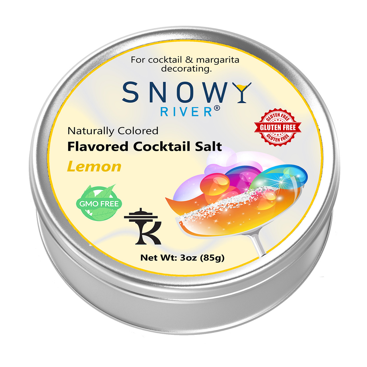 Snowy River Lemon Zest Flavored Cocktail Salt ,flavored Salt, cocktail flavoring, flavored