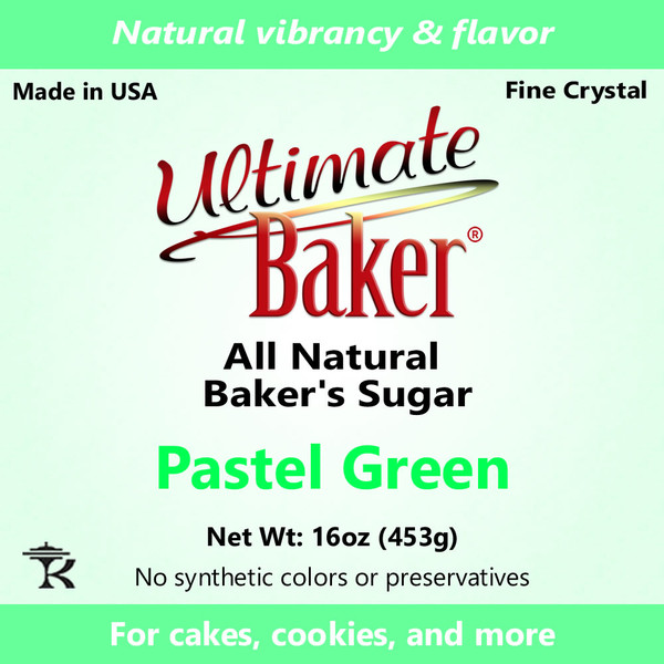 Ultimate Baker Natural Sanding Sugar (Fine Crystal) Pastel Green (1x1lb)