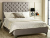 Discover the Esupasaver Seattle upholstered bed frame featuring a deep buttoned headboard and low footboard, crafted with solid wooden slats for durability