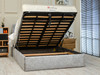 Paris gas lift ottoman bed silver crush velvet