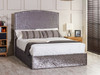 Discover the Esupasaver Konya Ottoman Storage Bed Frame, featuring a stylish curved headboard and elegant chrome nail detailing for a chic bedroom upgrade