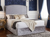  Discover the Esupasaver Konya Ottoman Storage Bed Frame, featuring a stylish curved headboard and elegant chrome nail detailing for a chic bedroom upgrade