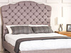 Discover the Esupasaver Stirling Upholstered Bed, featuring a stylish curved headboard, deep buttoning, and options for chrome or wooden feet.