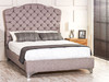 Discover the Esupasaver Stirling Upholstered Bed, featuring a stylish curved headboard, deep buttoning, and options for chrome or wooden feet.