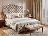 Experience elegance with the Esupasaver Victoria upholstered bed frame, designed with a stylish curved headboard and a matching footboard for a cohesive look.