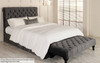 Grace Ottoman Bed Charcoal Smooth Velvet & Cambrige Bed End Seat