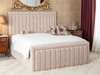 Discover the Esupasaver Isla Gas Lift Ottoman Storage Bed Frame, featuring a stylish high footboard and elegant accent lines for a chic bedroom upgrade.