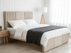 Mila Upholstered Bed Frame Pale Cream Smooth Velvet