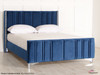 Harper Upholstered Bed Frame Blue Smooth Velvet