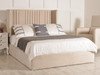 Discover the Esupasaver Estrella Gas Lift Ottoman Bed Frame, featuring chic accent lines and a low footboard for a stylish and functional bedroom upgrade.