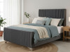 Concetta Bed Frame Charcoal Smooth Velvet Concetta Bed Frame Charcoal Smooth Velvet