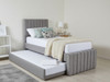 Danica Upholstered Bed Frame With Pull Out Trundle Guest Bed Available in Smooth Velvet, Crush Velvet, Chenille, Linen, Faux Suede & Tweed Fabrics