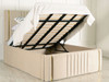 Faith Ottoman Bed Extra Deep Storage Pale Cream Smooth Velvet