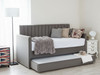 Discover the Esupasaver Orla Upholstered Daybed, featuring a stylish design and a convenient pull-out trundle bed for extra sleeping space. Perfect for any room! Discover the Esupasaver Orla Upholstered Daybed, featuring a stylish design and a convenient pull-out trundle bed for extra sleeping space. Perfect for any room!