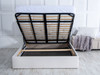 Esupasaver Anastacia Ottoman Storage Fabric Bed Frame, featuring a stylish curved, French-inspired headboard Design