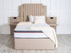 Esupasaver Beautiful Louisa Deep Storage Ottoman Bed Frame, featuring an extra high headboard and built-in bedside tables & Electrical & USB A & C Sockets
