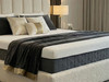Esupasaver Aura Luxe 24cm deep memory foam mattress with premium knitted cover on an upholstered bed frame.