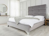 Discover the Esupasaver Henley Upholstered Bed Frame, featuring a stylish accent lines headboard, low footboard, and options for chrome or wooden feet Discover the Esupasaver Henley Upholstered Bed Frame, featuring a stylish accent lines headboard, low footboard, and options for chrome or wooden feet
