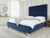 Discover the Esupasaver Henley Upholstered Bed Frame, featuring a stylish accent lines headboard, low footboard, and options for chrome or wooden feet