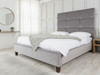 Discover the Esupasaver Henley Upholstered Bed Frame, featuring a stylish accent lines headboard, low footboard, and options for chrome or wooden feet Discover the Esupasaver Henley Upholstered Bed Frame, featuring a stylish accent lines headboard, low footboard, and options for chrome or wooden feet