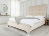 Discover the Esupasaver Henley Upholstered Bed Frame, featuring a stylish accent lines headboard, low footboard, and options for chrome or wooden feet