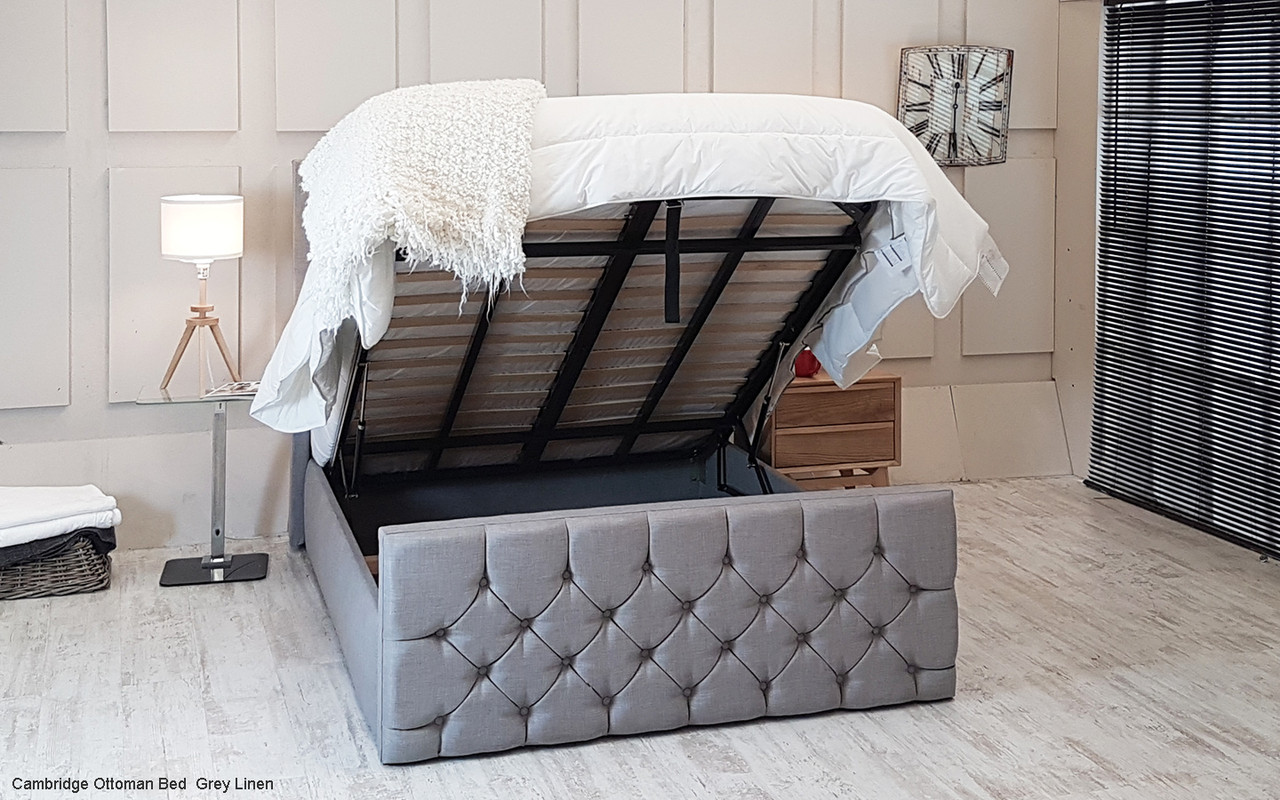 Suede shop ottoman bed