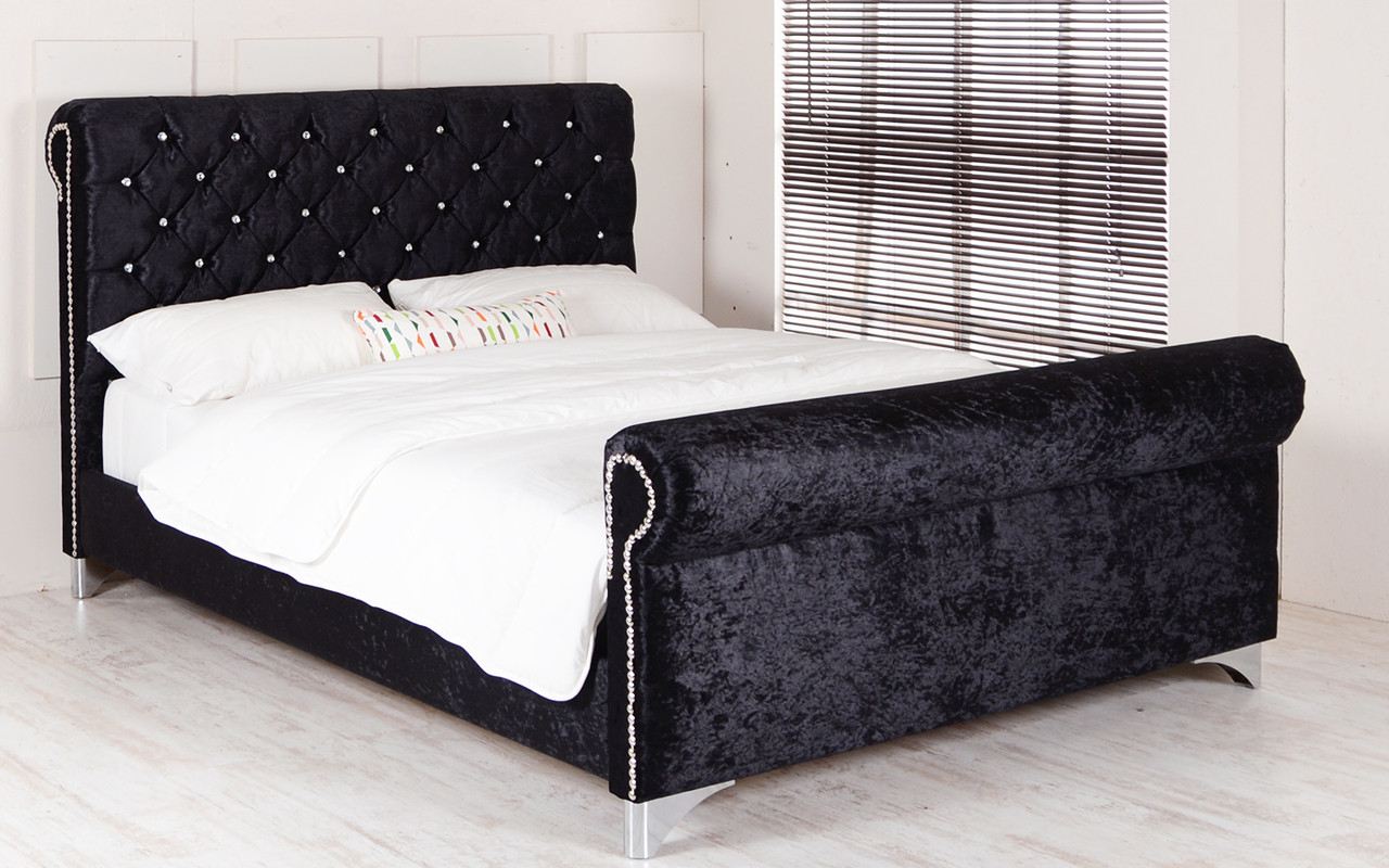 Black sleigh shop bed full