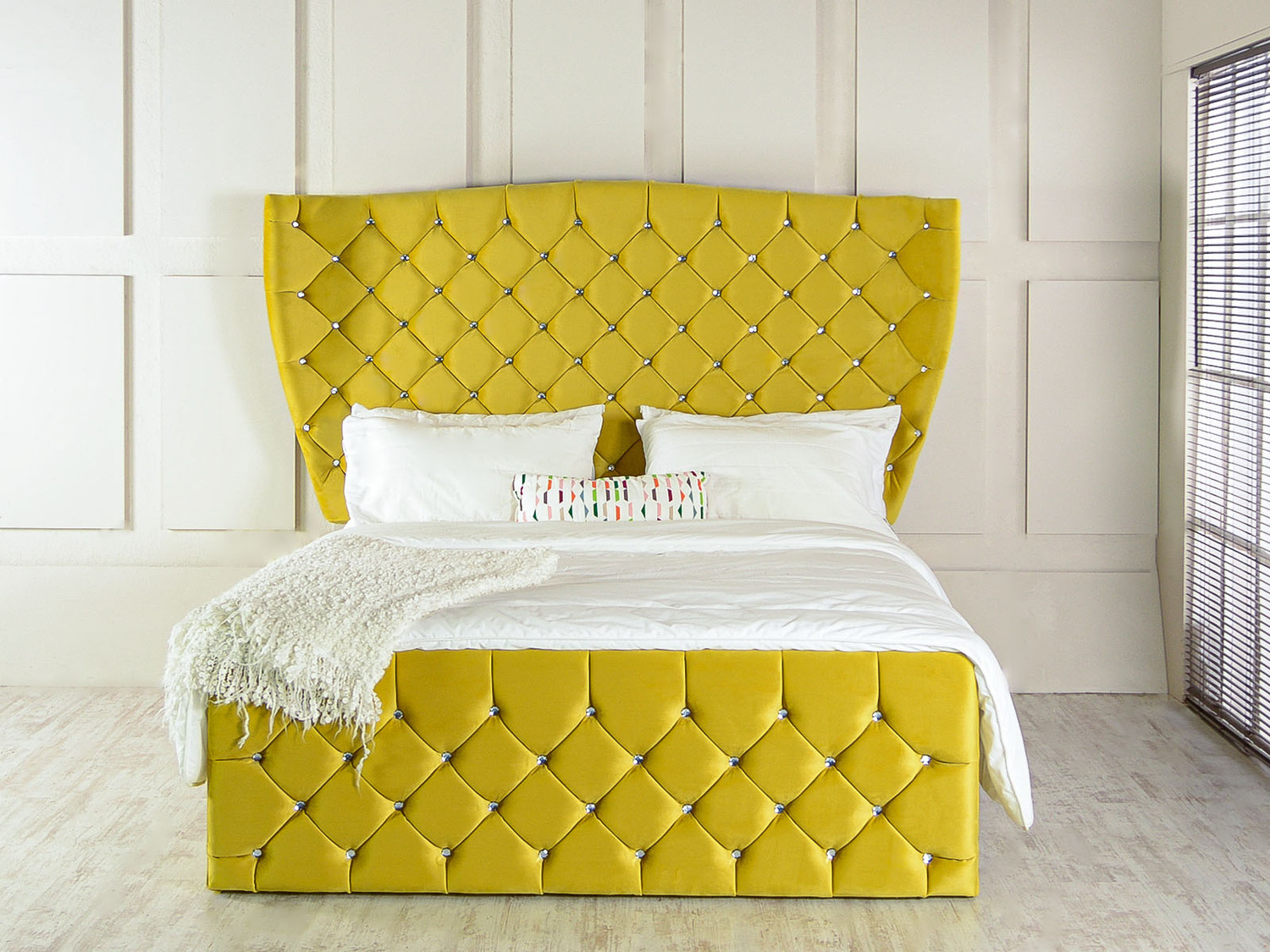 Yellow bed frame cheap
