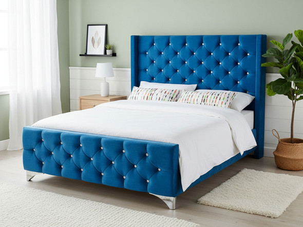 Transform your sleep space with the Esupasaver Ferrara Upholstered Bed Frame. Featuring a stylish winged headboard and solid wooden slats, it offers easy assembly and elegance. Transform your sleep space with the Esupasaver Ferrara Upholstered Bed Frame. Featuring a stylish winged headboard and solid wooden slats, it offers easy assembly and elegance.