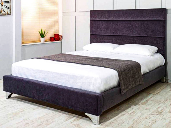 Discover the Esupasaver Laura Upholstered Bed, featuring a stylish accent lines headboard, low footboard, and options for chrome or wooden feet. Discover the Esupasaver Laura Upholstered Bed, featuring a stylish accent lines headboard, low footboard, and options for chrome or wooden feet.