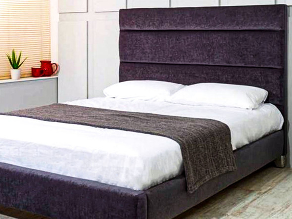 Discover the Esupasaver Laura Upholstered Bed, featuring a stylish accent lines headboard, low footboard, and options for chrome or wooden feet. Discover the Esupasaver Laura Upholstered Bed, featuring a stylish accent lines headboard, low footboard, and options for chrome or wooden feet.