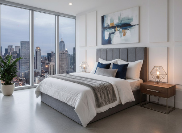 Discover the Esupasaver Lily Ottoman Bed, featuring sharp accent lines, a low footboard, and ample storage for a stylish and functional bedroom solution