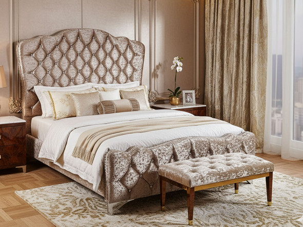 Experience elegance with the Esupasaver Victoria upholstered bed frame, designed with a stylish curved headboard and a matching footboard for a cohesive look. Experience elegance with the Esupasaver Victoria upholstered bed frame, designed with a stylish curved headboard and a matching footboard for a cohesive look.