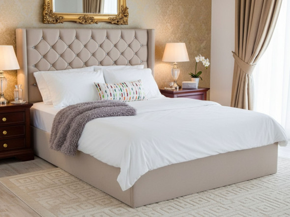 Elevate your bedroom with the Esupasaver Marseille Ottoman Storage Bed Frame. Its chic tufted buttoning and wing design offer both style and practical storage solutions. Elevate your bedroom with the Esupasaver Marseille Ottoman Storage Bed Frame. Its chic tufted buttoning and wing design offer both style and practical storage solutions.