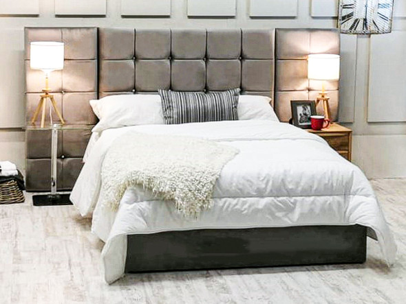 Esupasaver Helsinki Gas Lift Ottoman Storage Bed Frame, featuring a large headboard and side panels