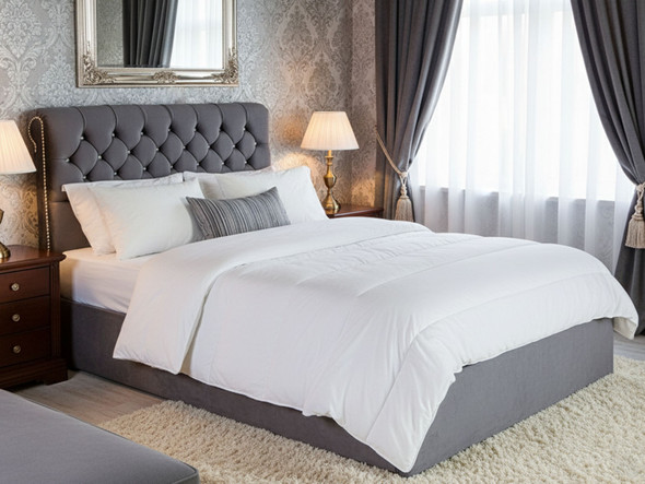 Esupasaver Grace Ottoman Sleigh Storage Velvet Bed Frame, featuring elegant tufted button detail