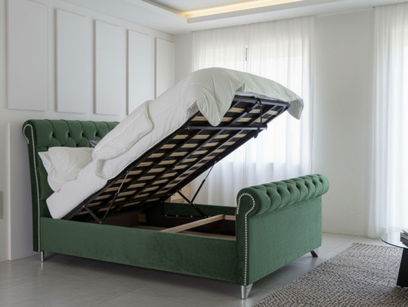 Discover the Esupasaver Chloe Ottoman Sleigh Storage Bed Frame, featuring a stylish scrolled headboard and footboard, perfect for adding elegance to your bedroom. Discover the Esupasaver Chloe Ottoman Sleigh Storage Bed Frame, featuring a stylish scrolled headboard and footboard, perfect for adding elegance to your bedroom.