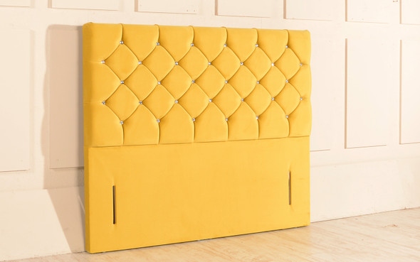 Christina Chesterfield Design Upholstered Floor Standing Headboard Sunshine Gold
