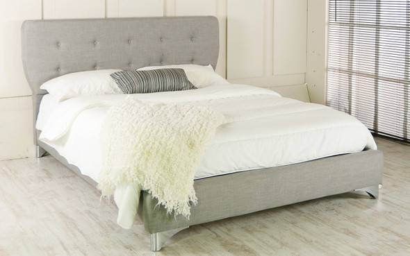 Jazmine Upholstered Bed Frame Grey Linen