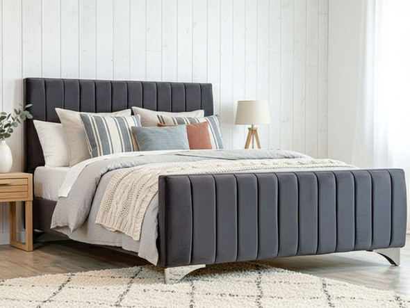 Discover the Esupasaver Bergen Bed Frame, featuring elegant accent lines and a high footboard. Enjoy sturdy support with solid wooden slats for lasting comfort Discover the Esupasaver Bergen Bed Frame, featuring elegant accent lines and a high footboard. Enjoy sturdy support with solid wooden slats for lasting comfort