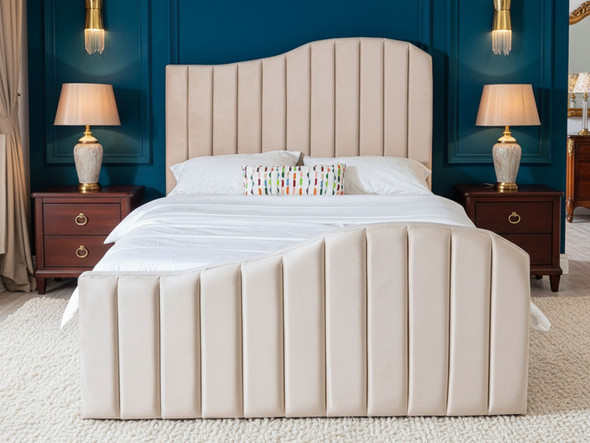 Elevate your bedroom with the Esupasaver Scarlett Gas Lift Ottoman Bed Frame, designed with a stylish curved headboard and practical storage solutions. Elevate your bedroom with the Esupasaver Scarlett Gas Lift Ottoman Bed Frame, designed with a stylish curved headboard and practical storage solutions.