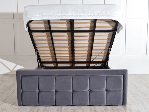 Elevate your bedroom with the Esupasaver Camila Gas Lift Ottoman Storage Bed Frame, designed with a chic boxed style and buttoned accents for added sophistication. Elevate your bedroom with the Esupasaver Camila Gas Lift Ottoman Storage Bed Frame, designed with a chic boxed style and buttoned accents for added sophistication.