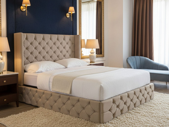 Discover the Esupasaver Ashley Gas Lift Ottoman Storage Bed Frame, featuring a stylish buttoned wing design. Maximize your space with elegance and comfort. Discover the Esupasaver Ashley Gas Lift Ottoman Storage Bed Frame, featuring a stylish buttoned wing design. Maximize your space with elegance and comfort.