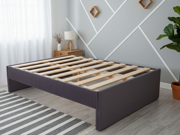 Zara Upholstered Bed Base Charcoal Smooth Velvet Zara Upholstered Bed Base Charcoal Smooth Velvet